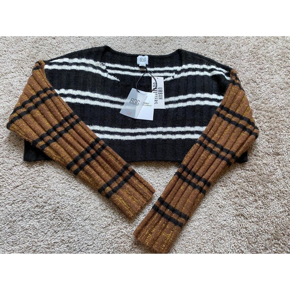 Urban Outfitters Sweater BDG Crop Knit Large Striped New Preppy Y2k SKU11